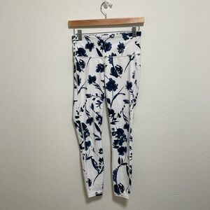 Athleta White Floral Workout Leggings Size XS